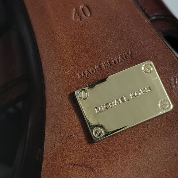 Michael Kors Collection Extreme Strap Brown Leather Platform Gladiator Size 9.5 - Picture 13 of 13